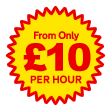 From only &pound;10 per hour